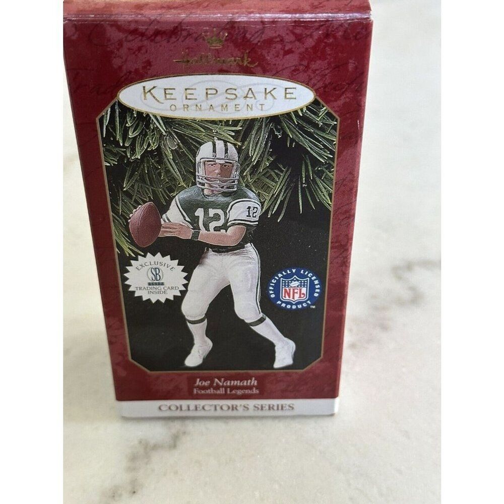 Joe Namath Hallmark Keepsake Ornament Collectors Series NFL w/ Trading Card